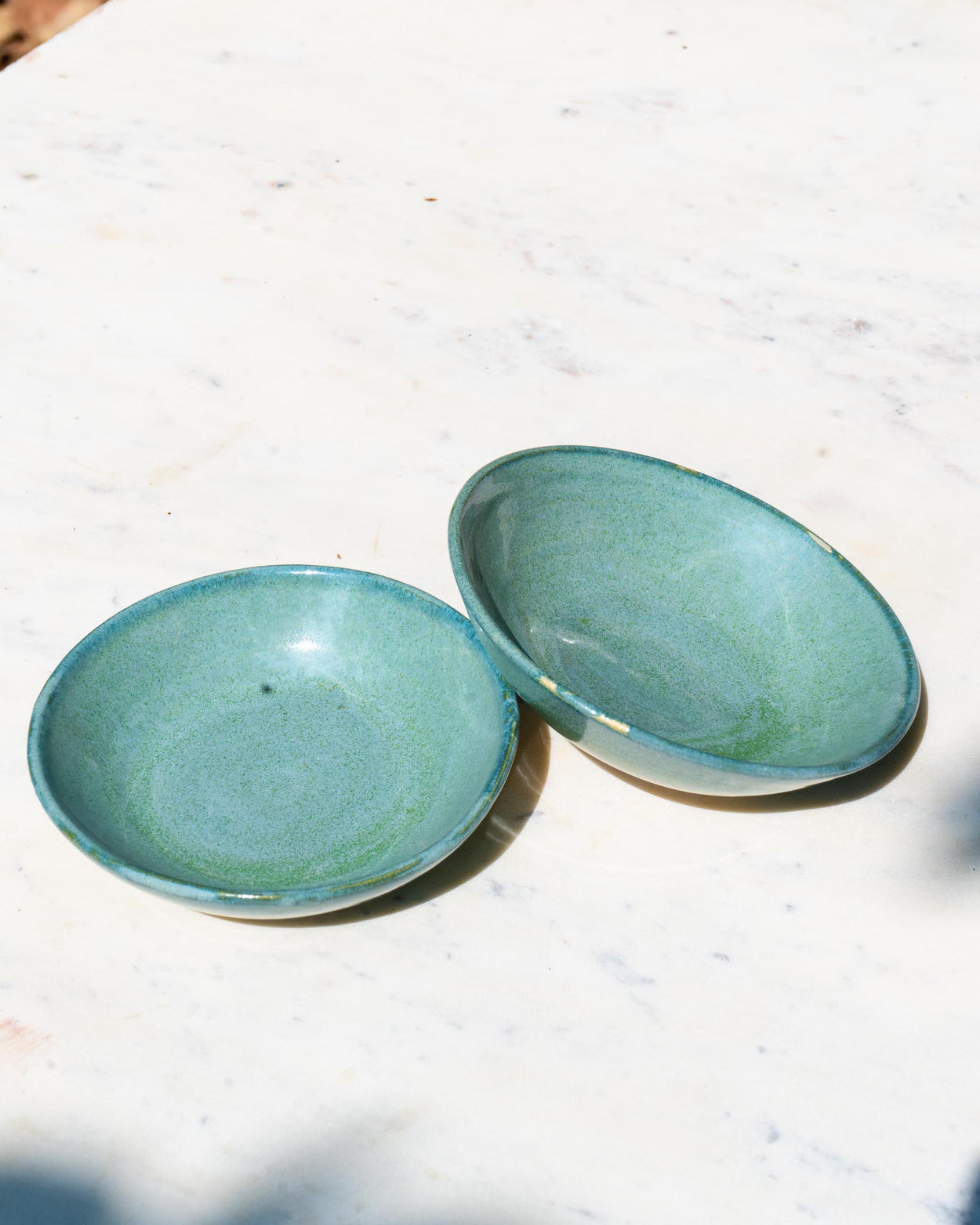 Teal Shallow Bowls