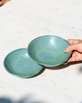 Teal Shallow Bowls